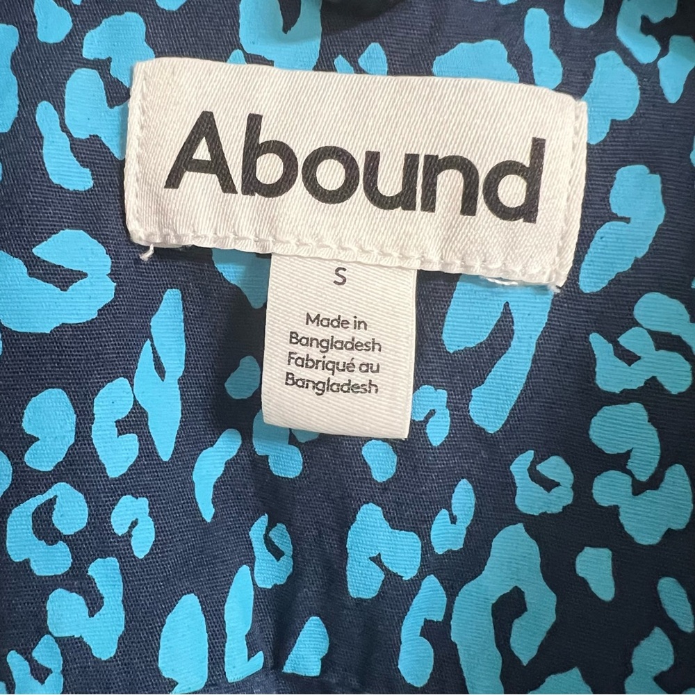 Abound Teal and Black Cotton Patterned Casual Button Up Shirt Small - Picture 7 of 8